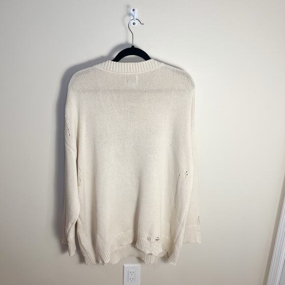 BDG Kurt Fish Graphic Distressed Oversized Fisherman Sweater Size Large New - Picture 4 of 9